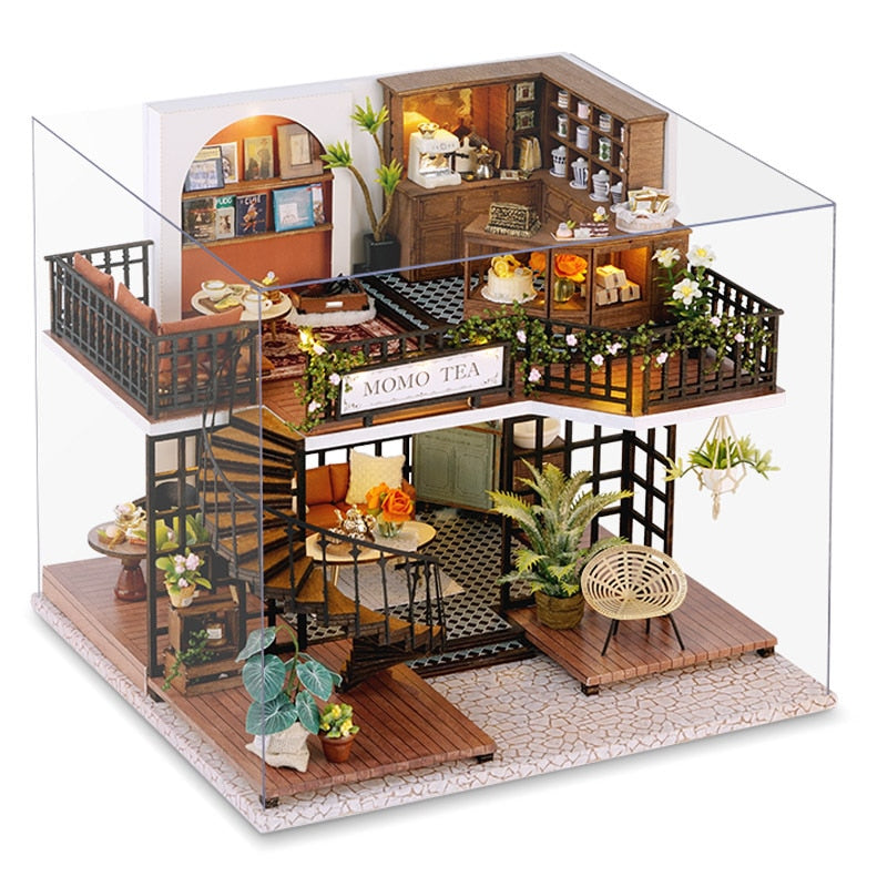 Forest Tea Shop DIY Dollhouse KitBook Nook Kit Australia