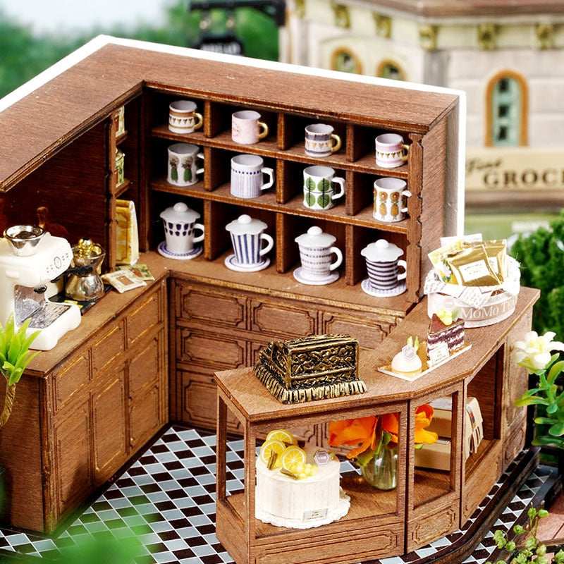 Forest Tea Shop DIY Dollhouse KitBook Nook Kit Australia