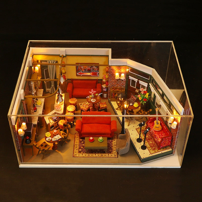 Friends Central Perk Cafe DIY Dollhouse KitBook Nook Kit Australia