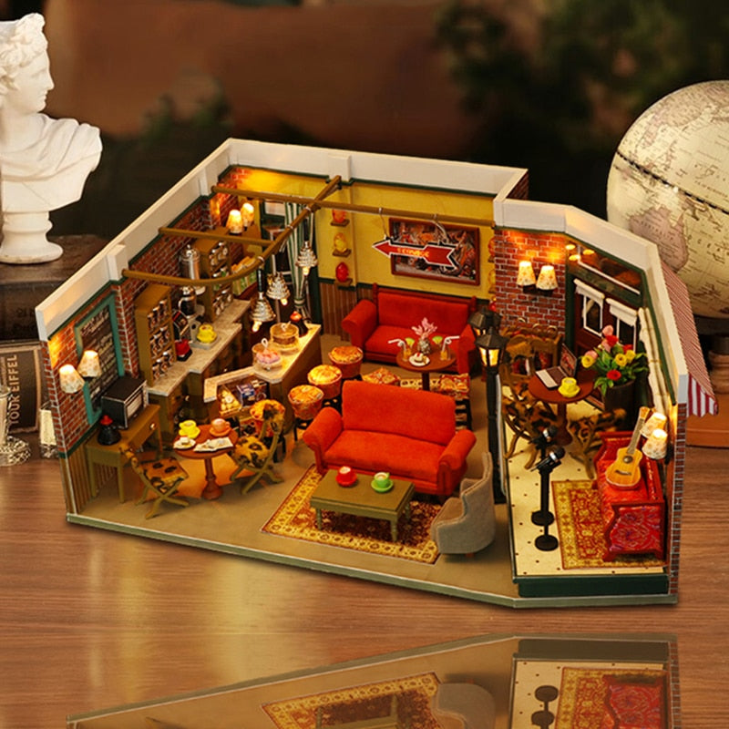 Friends Central Perk Cafe DIY Dollhouse KitBook Nook Kit Australia