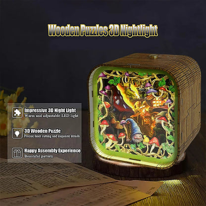 Gnome Village Wooden DIY Night Light