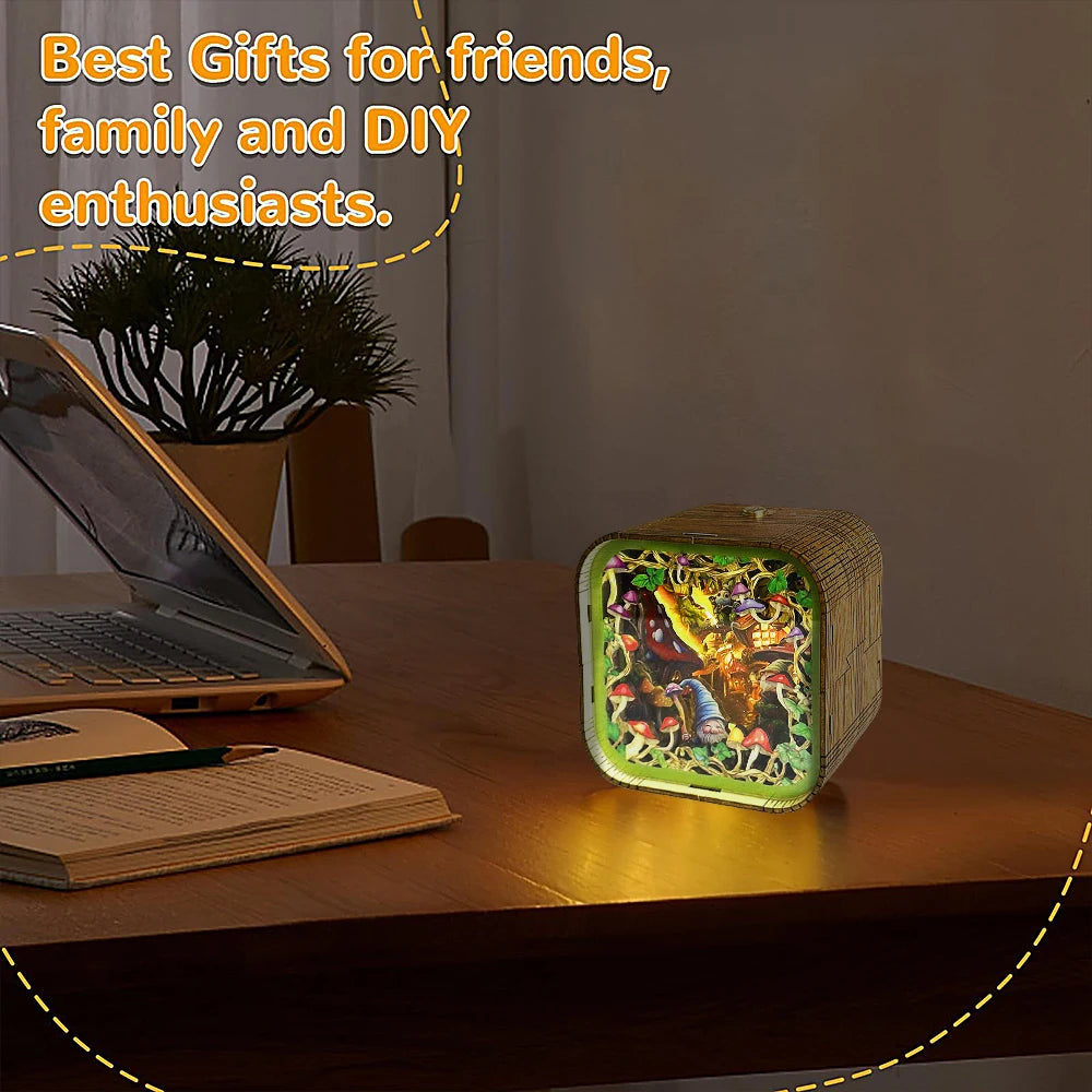 Gnome Village Wooden DIY Night Light