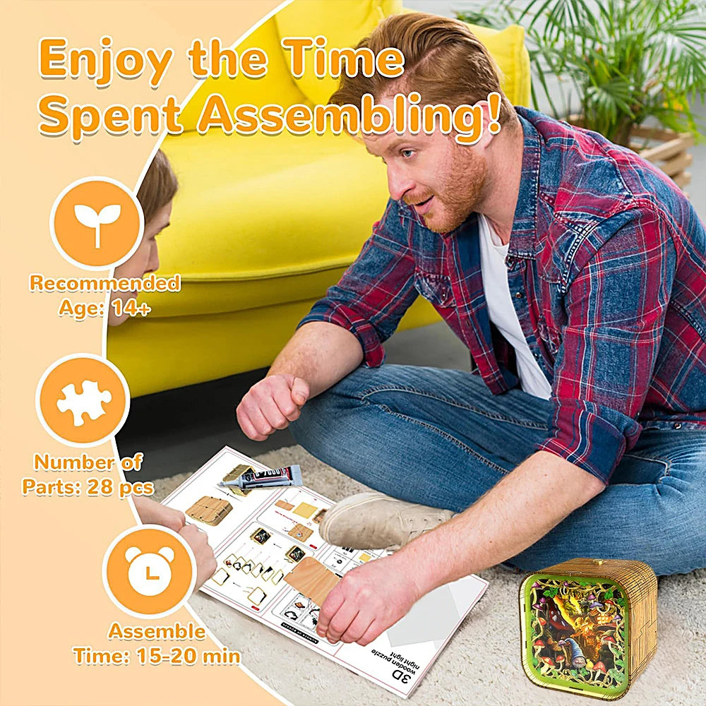 Gnome Village Wooden DIY Night Light