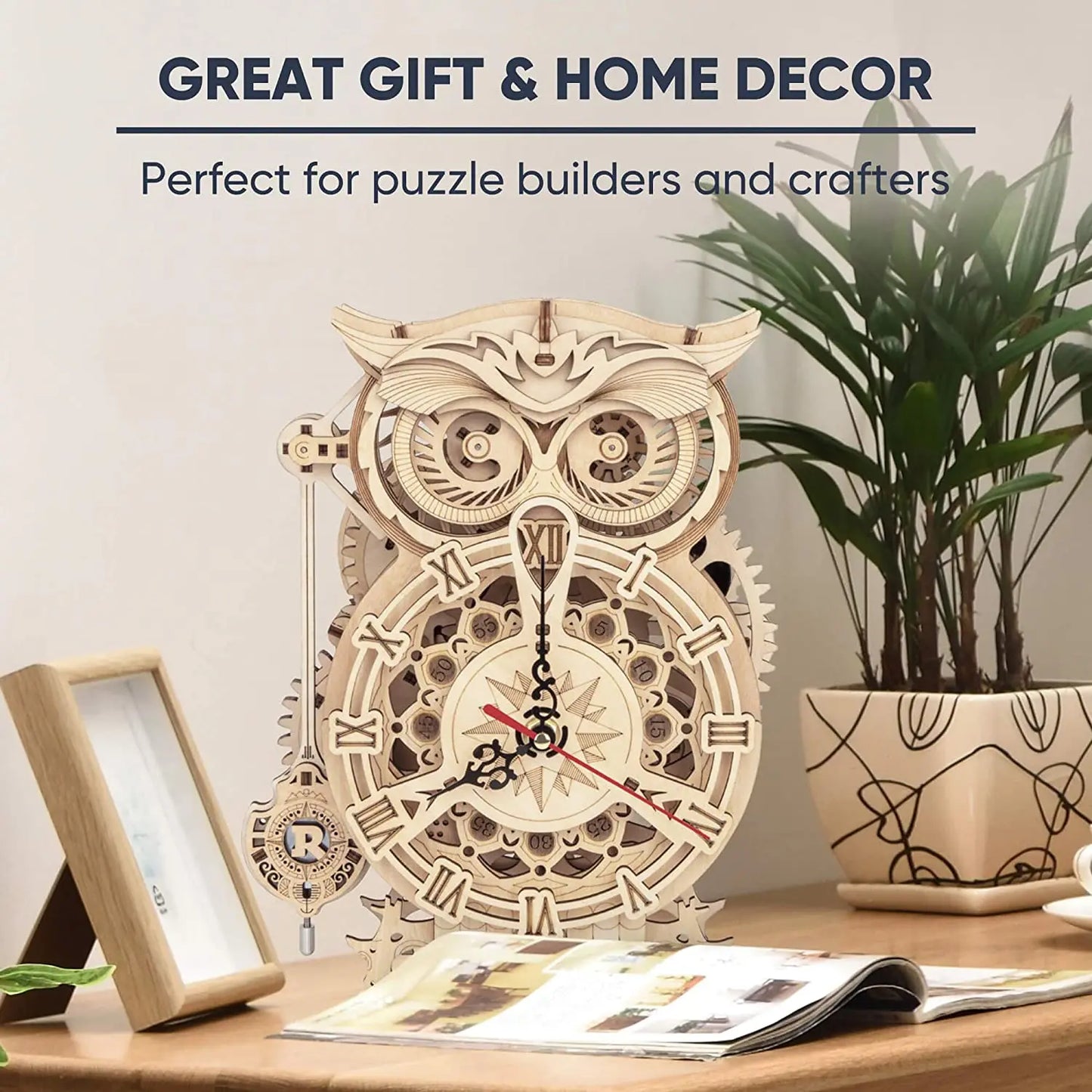 Robotime Rokr 3D Owl Desk Clock Kit LK503