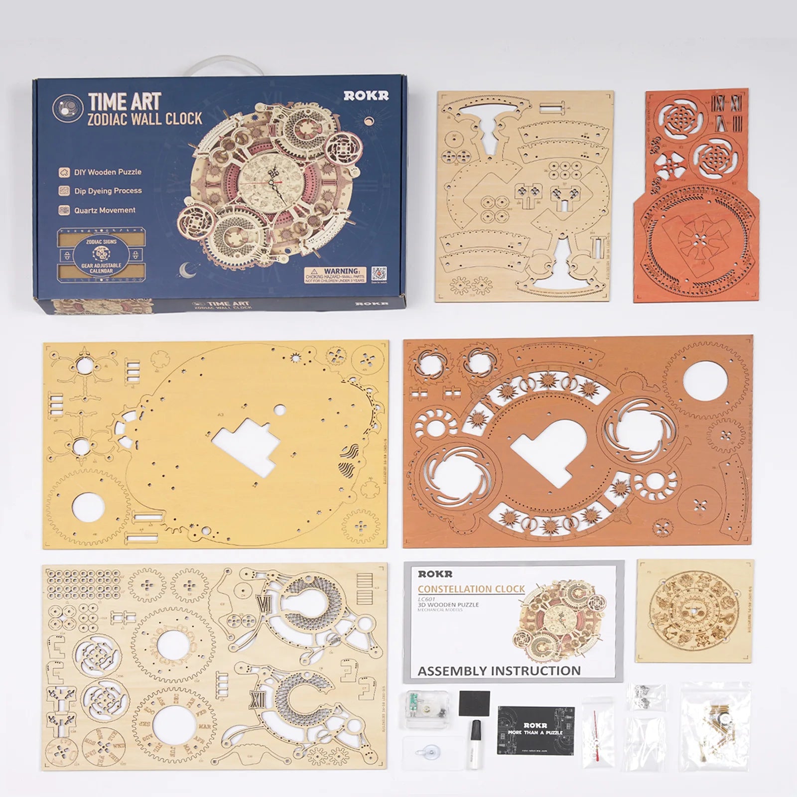 Robotime Rokr Steampunk Wall Clock Kit – DIY Mechanical Assembly