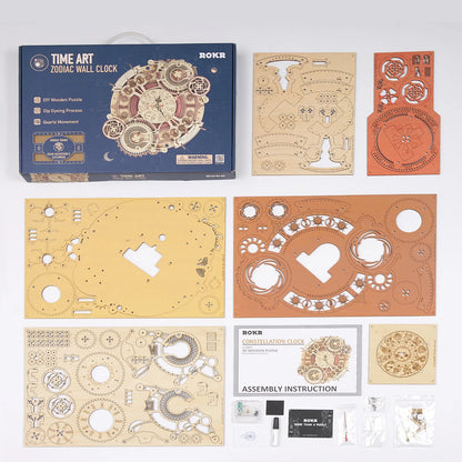 Robotime Rokr Steampunk Wall Clock Kit – DIY Mechanical Assembly