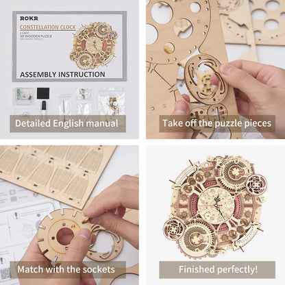 Robotime Rokr Steampunk Wall Clock Kit – DIY Mechanical Assembly