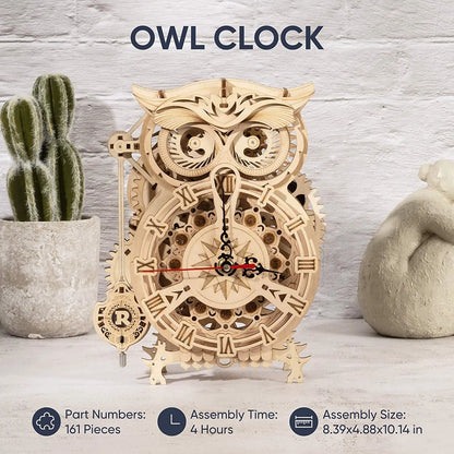 Robotime Rokr 3D Owl Desk Clock Kit LK503
