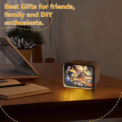 Haunted Castle 3D Wooden DIY Night Light Kit – Halloween Edition