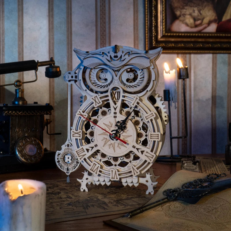 Robotime Rokr 3D Owl Desk Clock Kit LK503