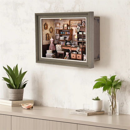 Lily Sewing Shop Miniature with LED Lights Book Nook Kit Australia