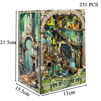 Lost Ruins DIY Fantasy Book Nook with LED Crystals