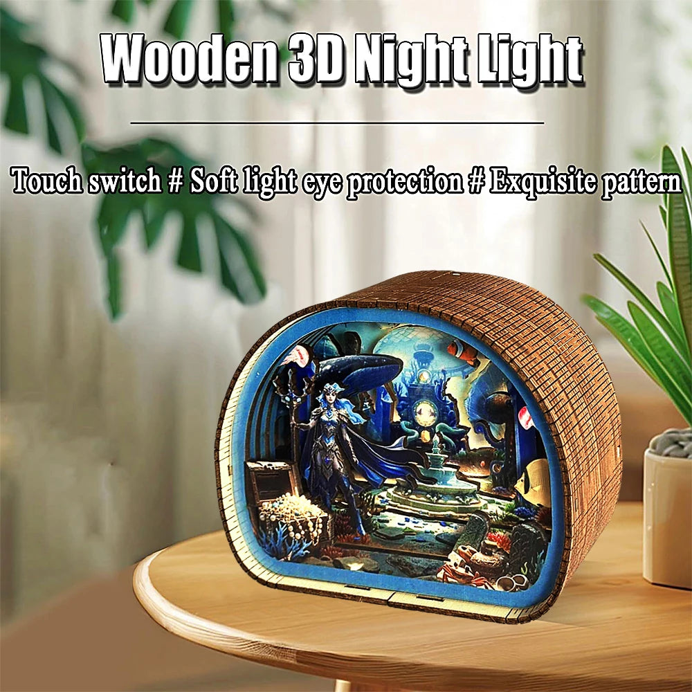 Magical Underwater World DIY Night Light Kit – 3D Wooden Puzzle