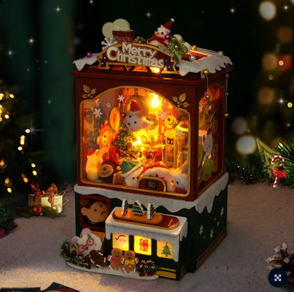 Merry Christmas DIY Dollhouse KitBook Nook Kit Australia