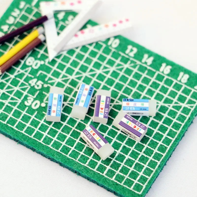 Mini Eraser Set – 1:12 Scale Dollhouse School Supplies