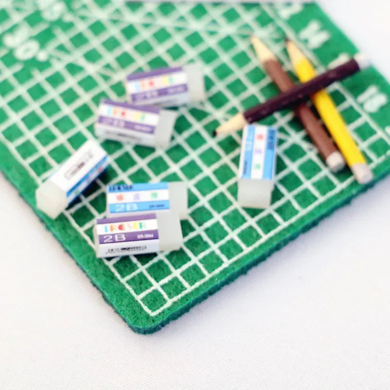 Mini Eraser Set – 1:12 Scale Dollhouse School Supplies