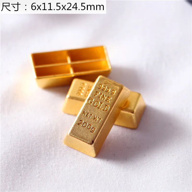 Mini Gold Bar & Coin Set – 5pcs Dollhouse Props