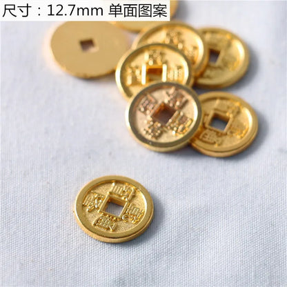 Mini Gold Bar & Coin Set – 5pcs Dollhouse Props