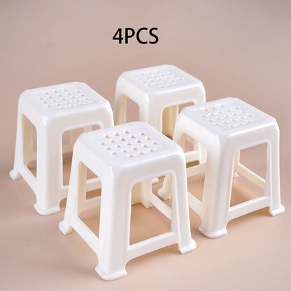 Mini Mahjong Table Set – 1:12 Scale Dollhouse Furniture 4Pc-White Chair CHINA