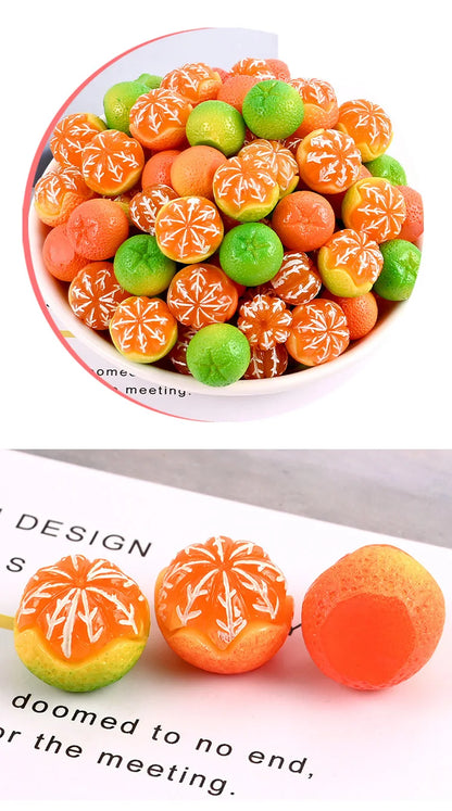 Mini Resin Orange Charms – Flatback DIY Craft (10pcs)