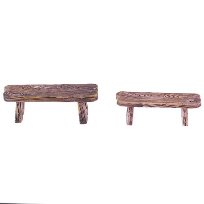 Mini Wooden Benches Set for Fairy Garden & Dollhouse