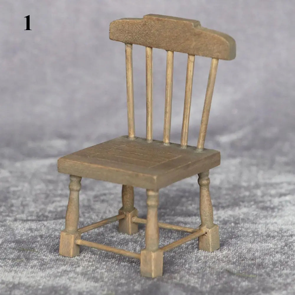 Mini Wooden Dining Set – 1:12 Scale Dollhouse Furniture