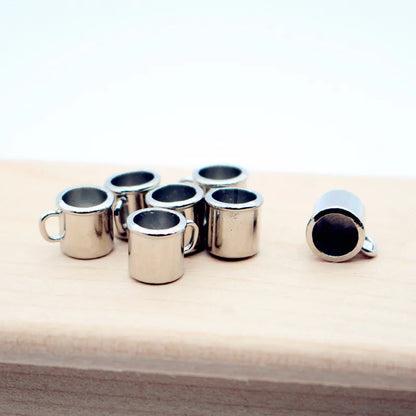 Miniature Alloy Coffee Cups – Set of 3 | 1:12 Scale Dollhouse Metal Mugs