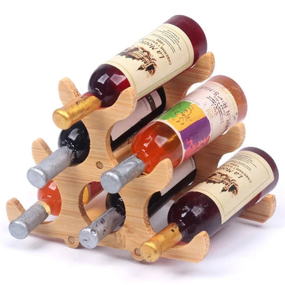 Miniature Bamboo Wine Rack Set for 1:6 Dollhouse