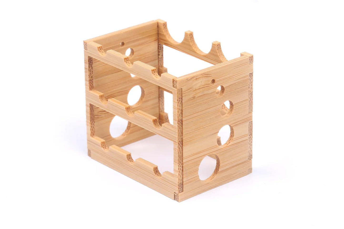 Miniature Bamboo Wine Rack Set for 1:6 Dollhouse