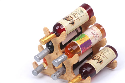 Miniature Bamboo Wine Rack Set for 1:6 Dollhouse