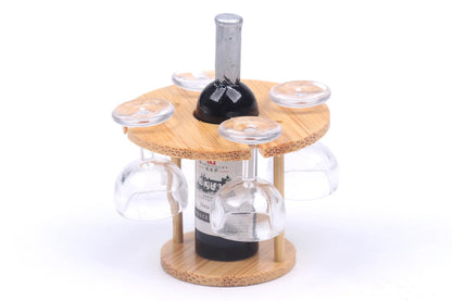 Miniature Bamboo Wine Rack Set for 1:6 Dollhouse