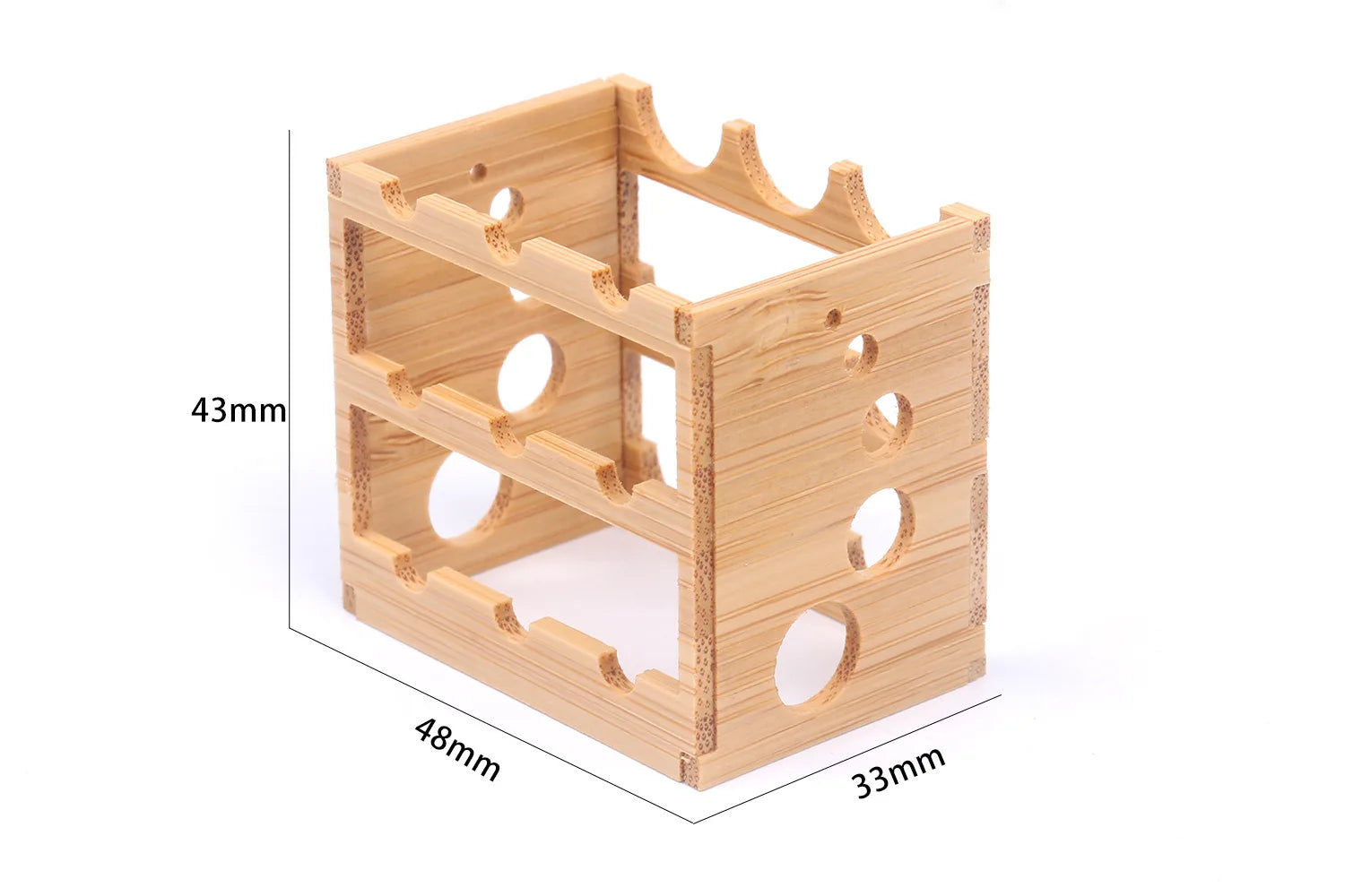Miniature Bamboo Wine Rack Set for 1:6 Dollhouse