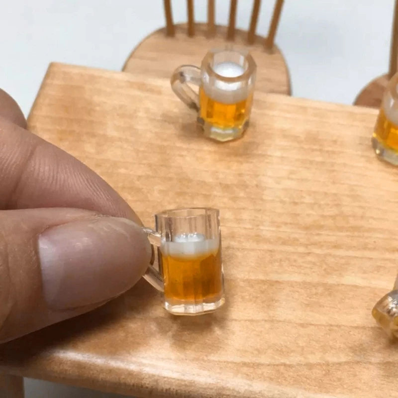 Miniature Beer Mugs – 1/6 Scale Resin Dollhouse Cups (10pcs)