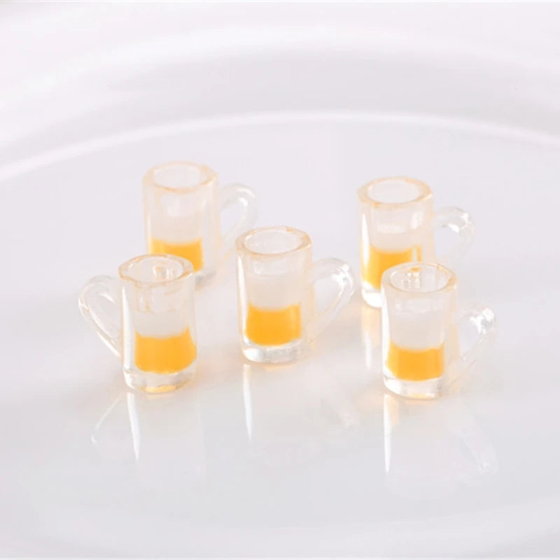 Miniature Beer Mugs – 1/6 Scale Resin Dollhouse Cups (10pcs)