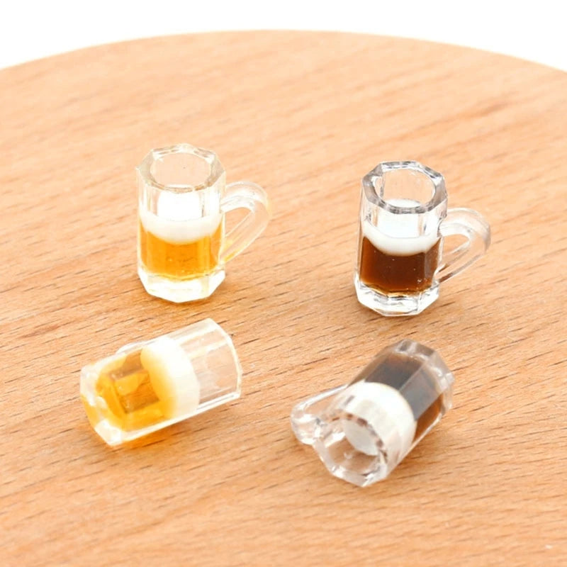 Miniature Beer Mugs – 1/6 Scale Resin Dollhouse Cups (10pcs)