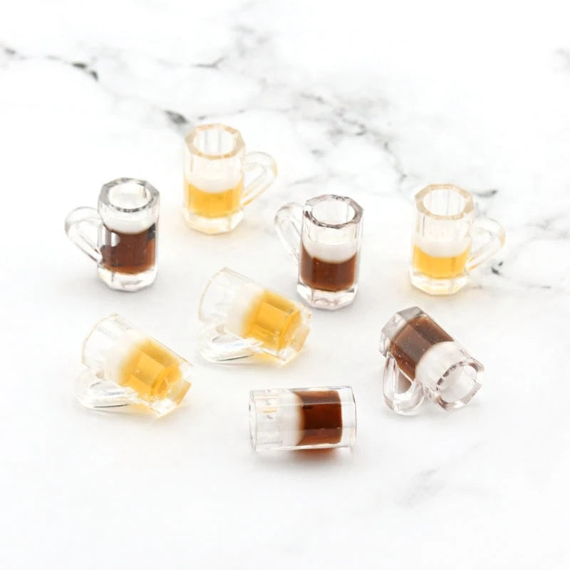 Miniature Beer Mugs – 1/6 Scale Resin Dollhouse Cups (10pcs)