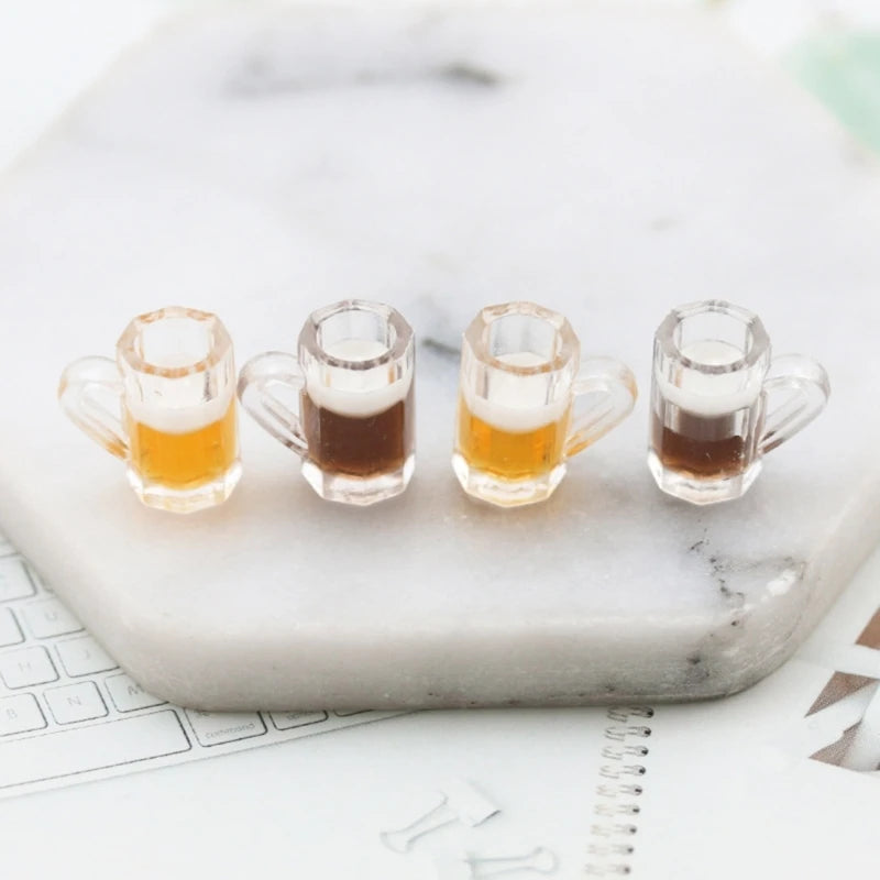 Miniature Beer Mugs – 1/6 Scale Resin Dollhouse Cups (10pcs)