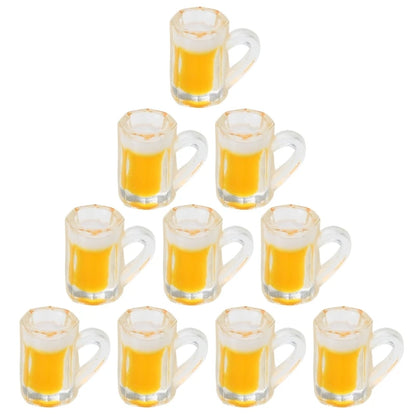 Miniature Beer Mugs – 1/6 Scale Resin Dollhouse Cups (10pcs) Yellow