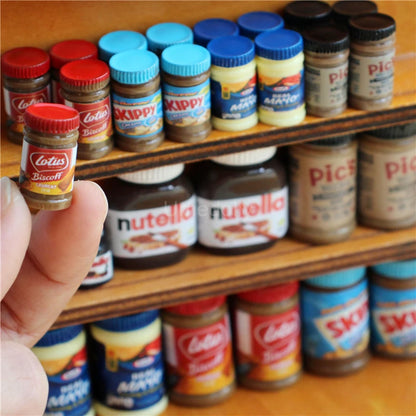 Miniature Branded Spread Bottle Set (5PCS) – 1/6 & 1/12 Scale