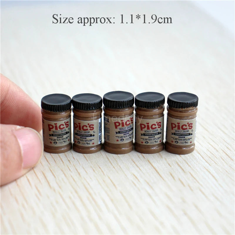 Miniature Branded Spread Bottle Set (5PCS) – 1/6 & 1/12 Scale 5PCS Small B MINI MODEL TOY