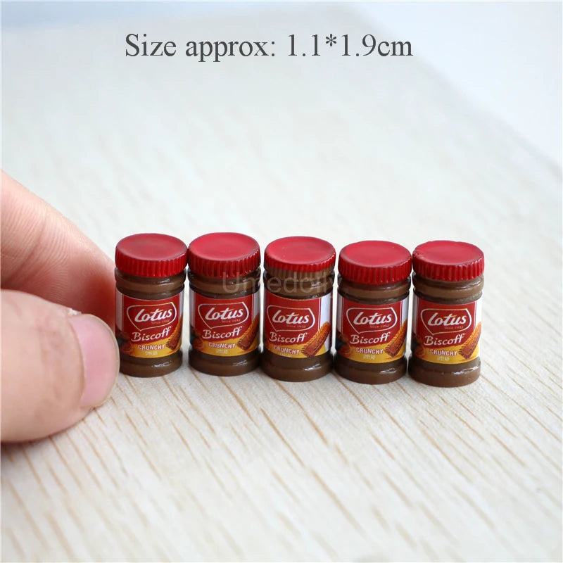 Miniature Branded Spread Bottle Set (5PCS) – 1/6 & 1/12 Scale 5PCS Small A MINI MODEL TOY