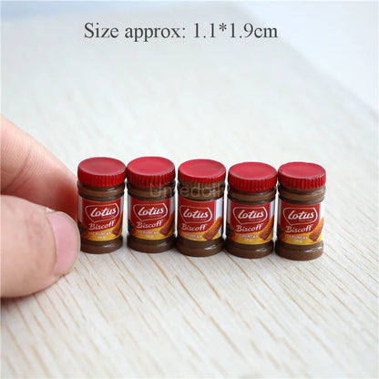 Miniature Branded Spread Bottle Set (5PCS) – 1/6 & 1/12 Scale 5PCS Small A MINI MODEL TOY