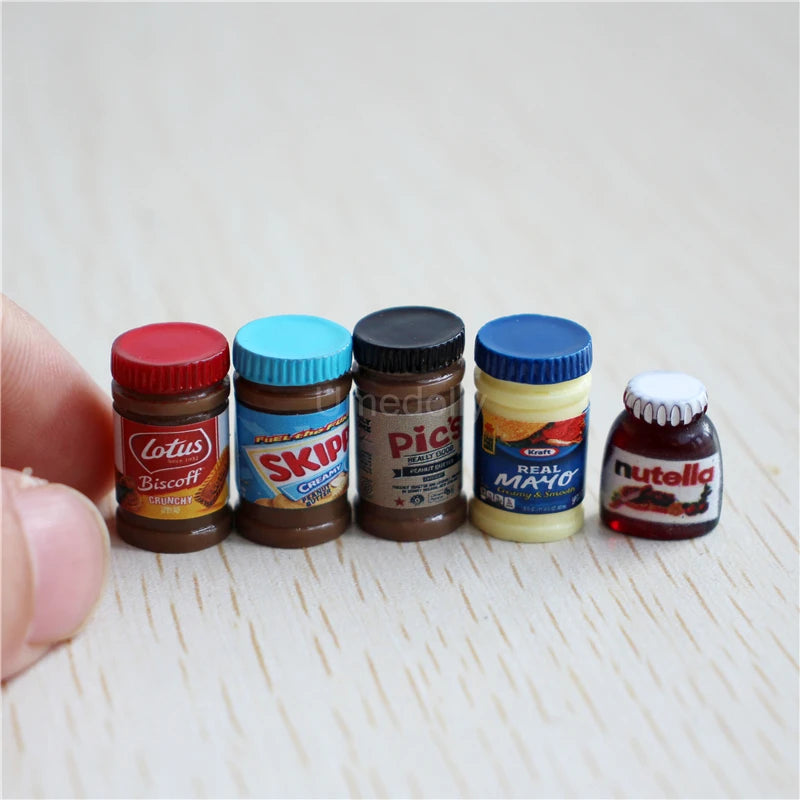 Miniature Branded Spread Bottle Set (5PCS) – 1/6 & 1/12 Scale set B MINI MODEL TOY