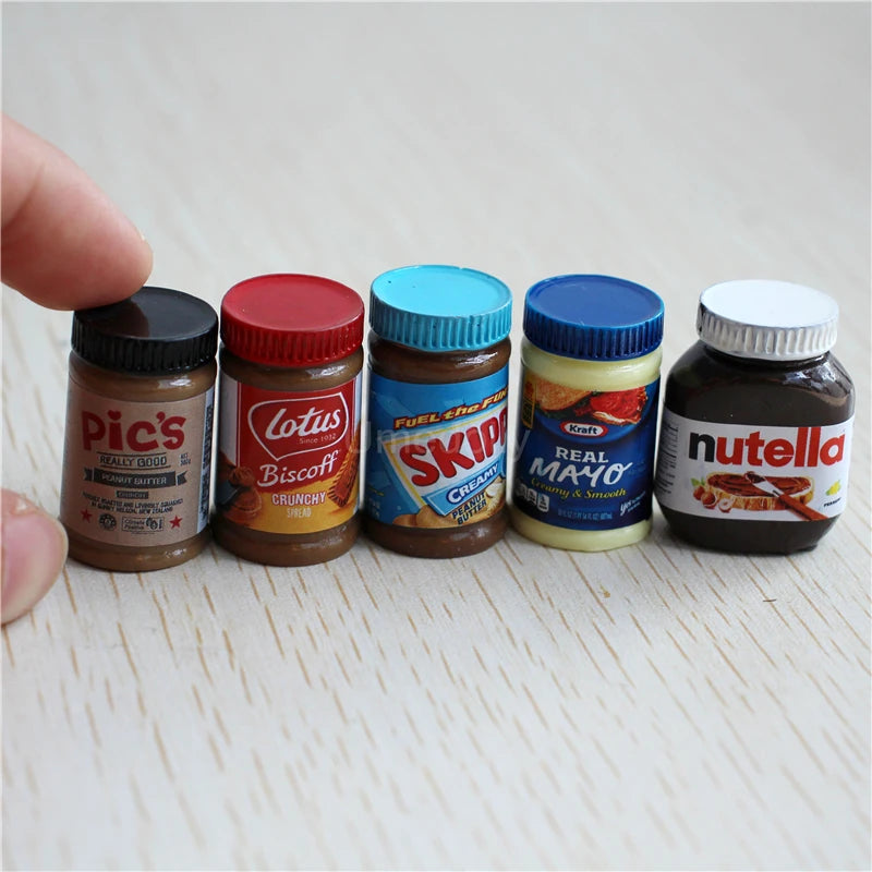 Miniature Branded Spread Bottle Set (5PCS) – 1/6 & 1/12 Scale set A MINI MODEL TOY