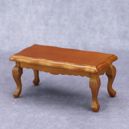 Miniature Coffee Table – 1:12 Scale Wooden Dollhouse Table
