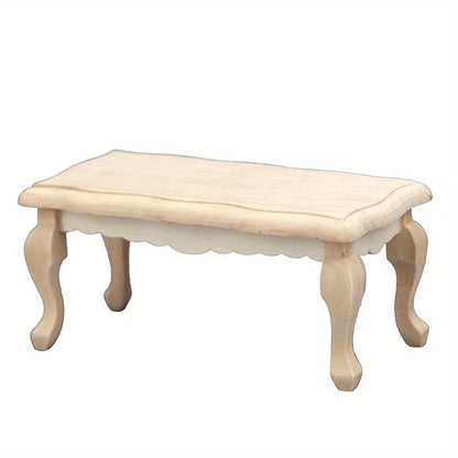Miniature Coffee Table – 1:12 Scale Wooden Dollhouse Table Wood