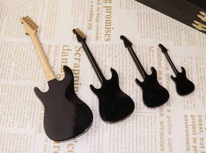 Miniature Electric Guitar Model with Stand and Case
