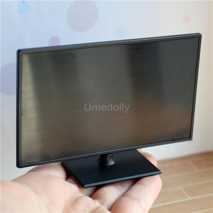 Miniature TV & Wood Bench Set | 1/6 Dollhouse Decor 1PCS TV b MODEL NOT REAL