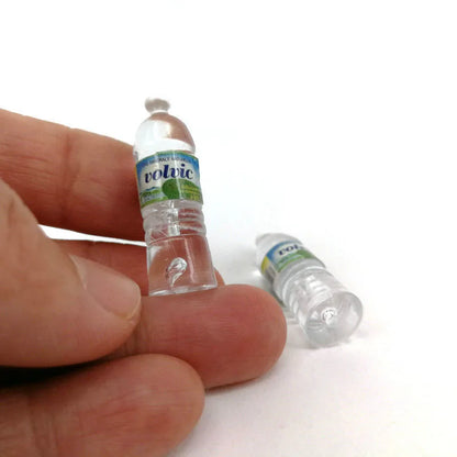 Miniature Water Bottle Set – 1:12 Scale Resin Bottles (Evian & Volvic Style)