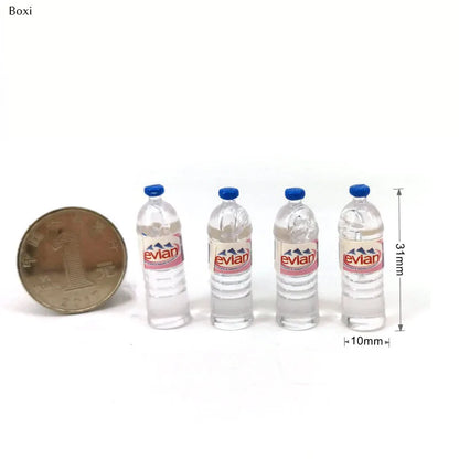 Miniature Water Bottle Set – 1:12 Scale Resin Bottles (Evian & Volvic Style)